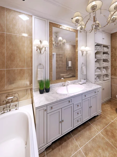 Idea of luxury classic bathroom design — Stock Photo, Image