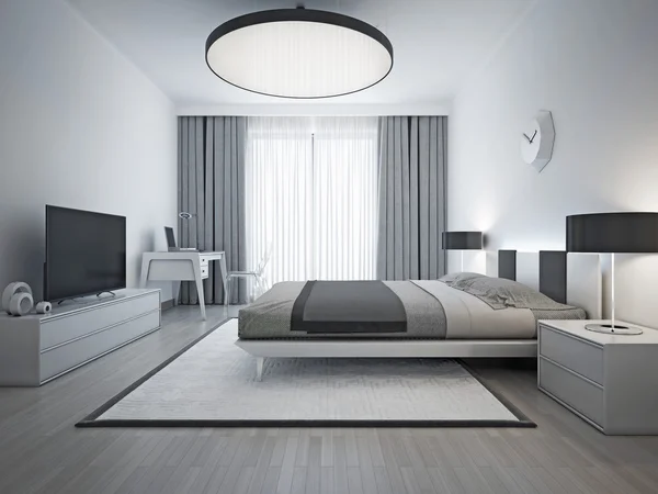 Elegante dormitorio de estilo contemporáneo — Foto de Stock