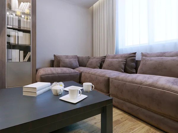 Living room with velvet furniture — Stock Photo, Image