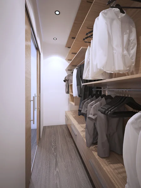 Roomy walk-in closet estilo moderno — Foto de Stock