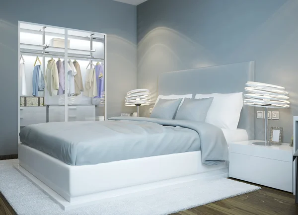 Скандинавский дизайн спальни — стоковое фото