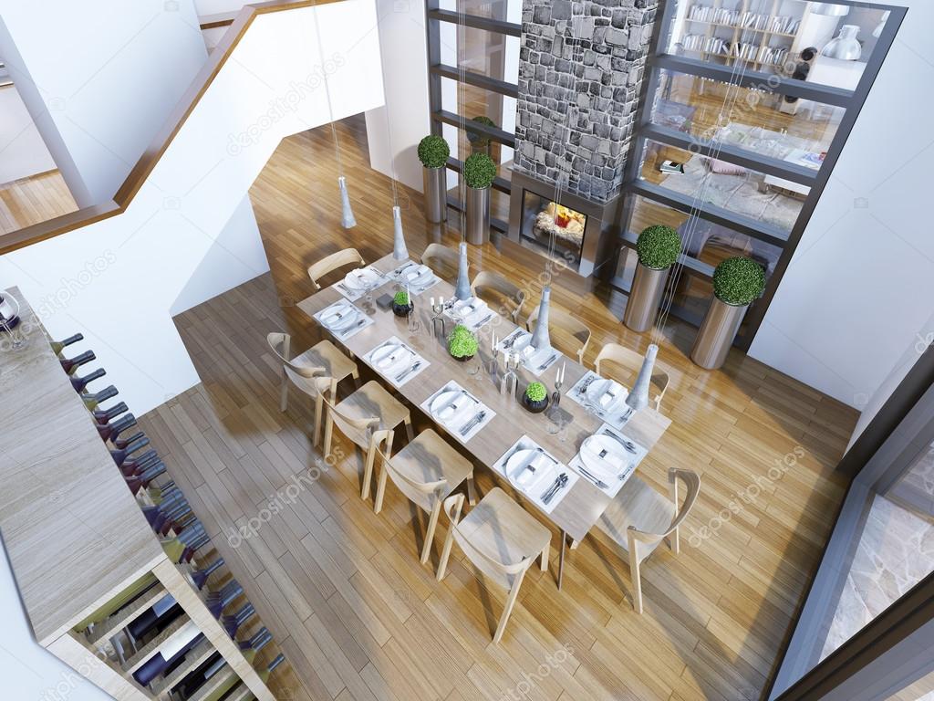 Idea of loft style dining room