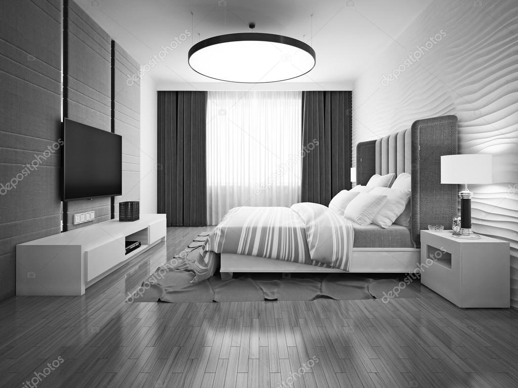 Monokrom art déco sovrum — stockfotografi © kuprin33 #83414118