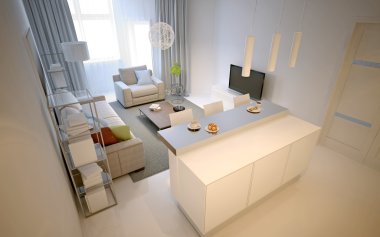 Beyaz stüdyo daireler