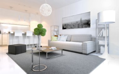Scandinavian style apartments clipart