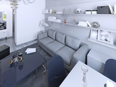Beyaz salon çağdaş tarzı