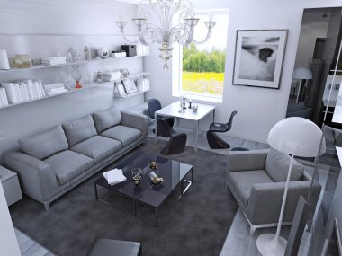 Gün ışığında çağdaş salon