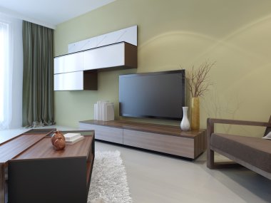 Salon odası iç modern duvar sistemi