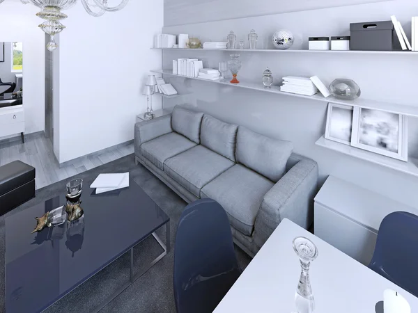 Sala de estar branca estilo contemporâneo — Fotografia de Stock