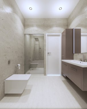 Light contemporary bathroom clipart