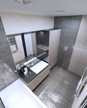 Modern banyo panoramik manzaralı