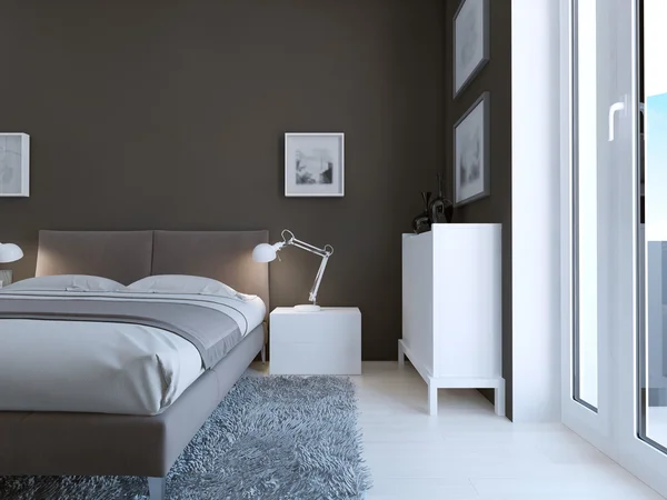 Yüksek teknoloji yatak odası tasarımı — Stok fotoğraf
