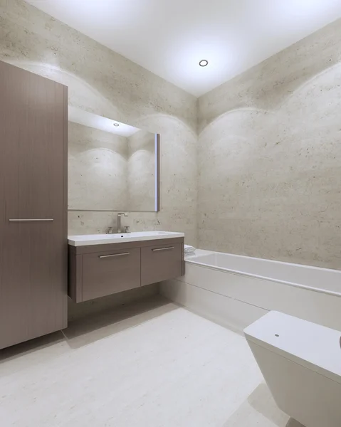 Modern bathroom with brown furniture — Stock Image Modern bathroom with brown furniture Royalty Free Stock Images