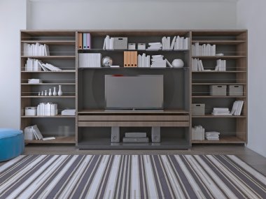 Modern duvar sistemi spacy salonda