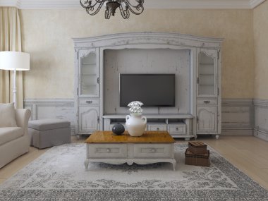Luxury living room provence style clipart