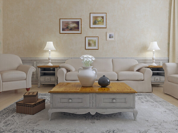 Furniture in shavvy-chic living