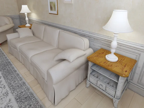 Provence interieur met sofa — Stockfoto