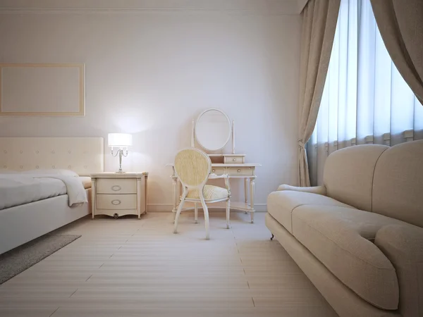 Bright interior of guest bedroom — Stock Photo, Image