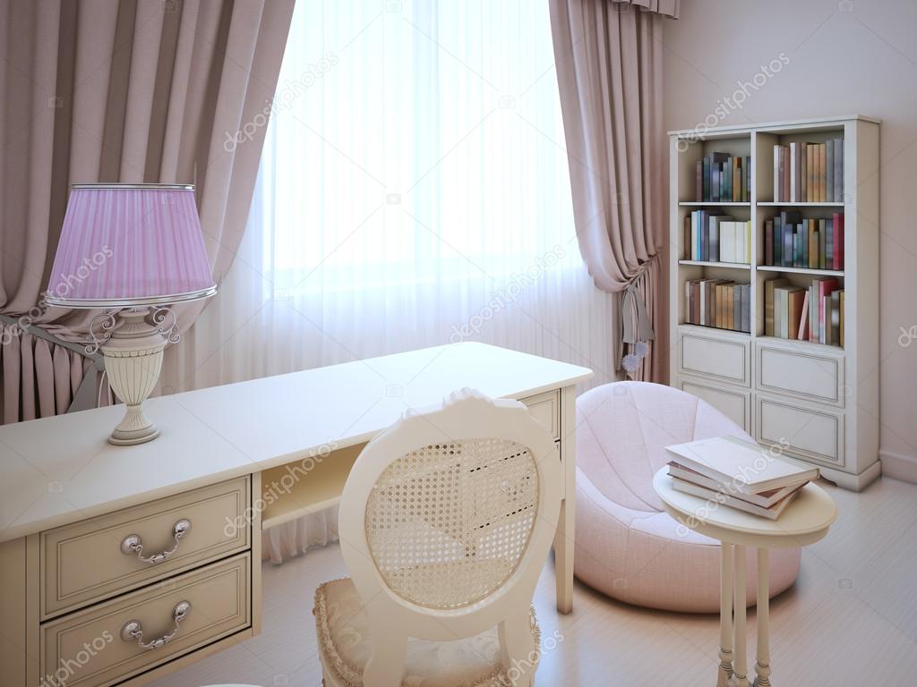 Working place in girl bedroom