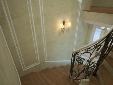 lüks evde döner merdiven