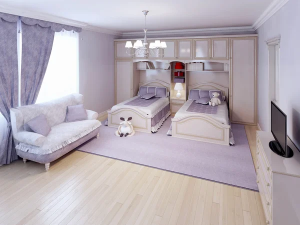 Ідея неокласичної спальні — стокове фото
