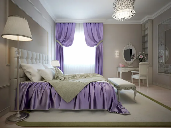 Спальня в неоклассическом стиле — стоковое фото
