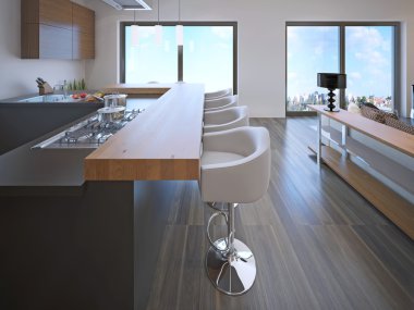 Pencerenin güzel manzaralı modern daire