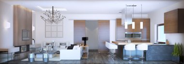 Modern stüdyo panoramik görünüm