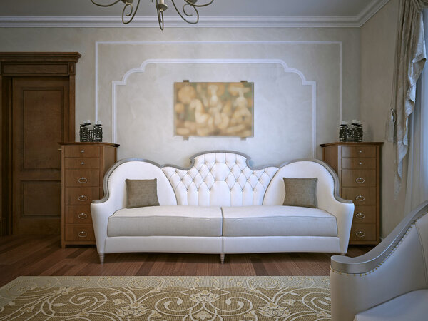 Living room with oak furniture