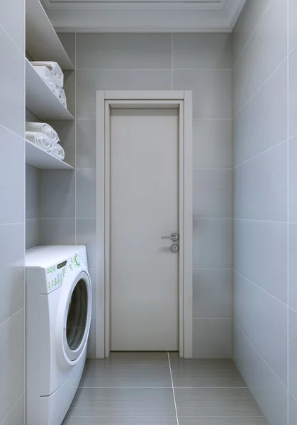 Laundry room in cold colors