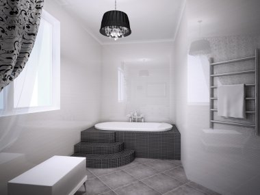 güzel banyo Jakuzi ile