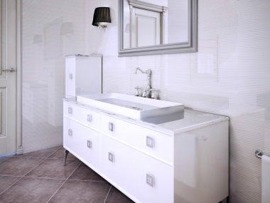 Art deco banyo tarz konsol lavabo