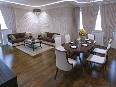 Yemek Masası art deco tasarım ile lounge