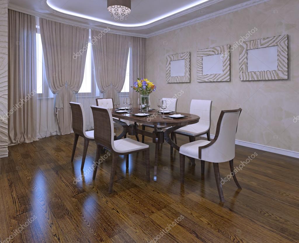 Dining Room In Modern Style Stock Photo By Kuprin33 94656268 Dining Room In Modern Style Stock Photo, Cream Colored Dining Room Chair Cushions