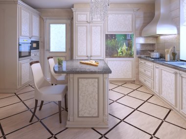 Bir iç zengin ev mutfak