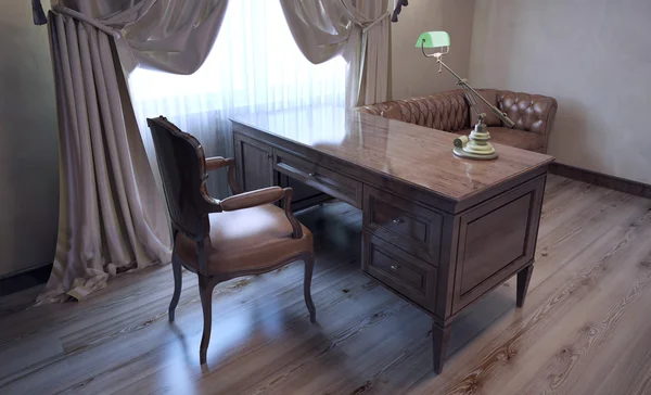 Luksusowy stół roboczy polerowane — Zdjęcie stockowe