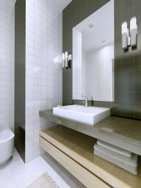 Büyük framless aynalı lavabo