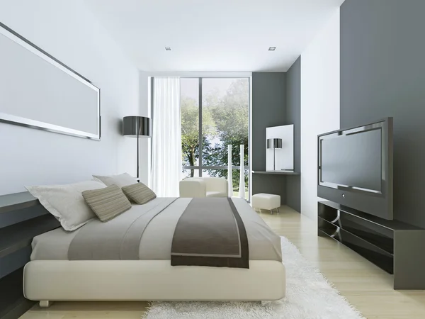 Beautiful view of nice cozy bedroom — Stock Photo, Image