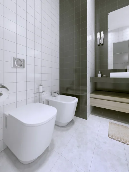 黒と白の浴室の考え — ストック写真