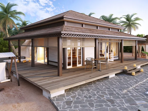 Large luxury bungalows on the islands. — Stock Photo, Image