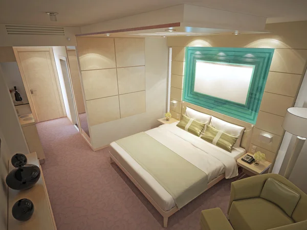 현대 침실의 비싼 인테리어 — 스톡 사진