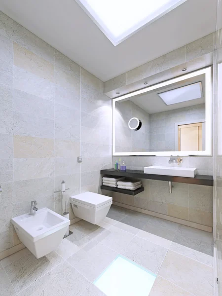 Banheiro em design minimalista — Fotografia de Stock