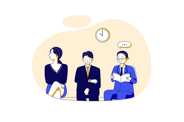 Oamenii Afaceri Așteaptă Interviu Angajare Conceptul Ilustrație — Fotografie, imagine de stoc