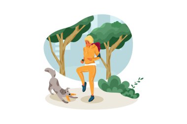 Açık havada Vector Illustration konsepti. Düz illüstrasyon beyaz arkaplanda izole edildi.