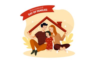 Uluslararası Aile Resimleri Günü konsepti. Düz illüstrasyon beyaz arkaplanda izole edildi.