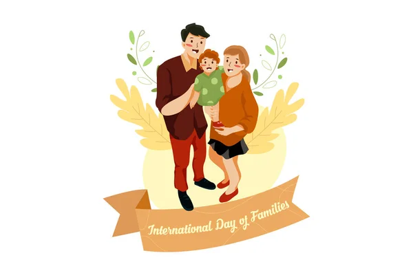 Διεθνής Ημέρα Οικογένειας Εικονογράφηση Έννοια Επίπεδη Απεικόνιση Που Απομονώνεται Λευκό — Διανυσματικό Αρχείο