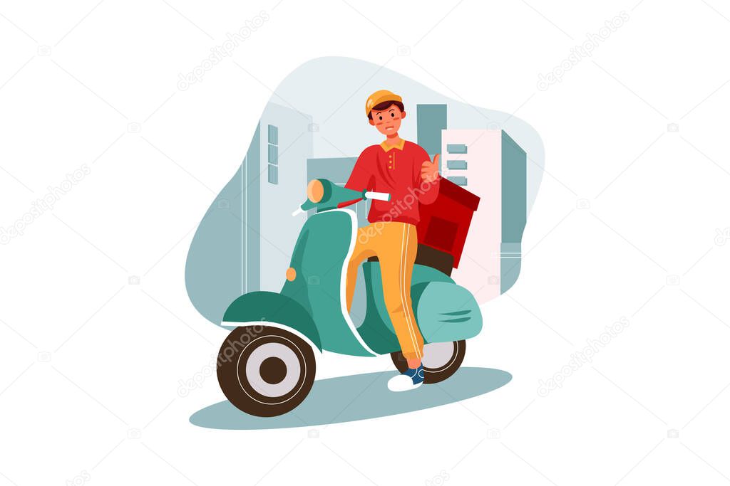 Food Delivery Vector Illustration concept. Flat illustration isolated on white background.