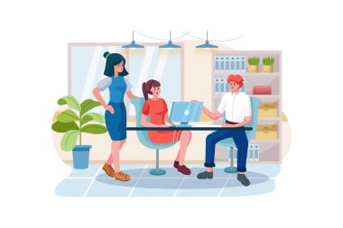 Bilgisayarda çalışan bir ekip var..