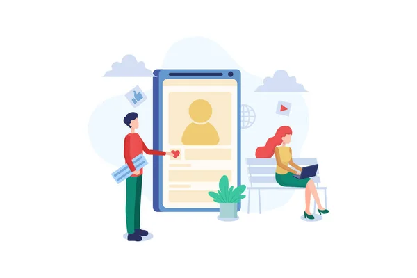 Sociala Nätverk App Isometrisk Landning Sida Vektor Mall Online Kommunikation — Stock vektor