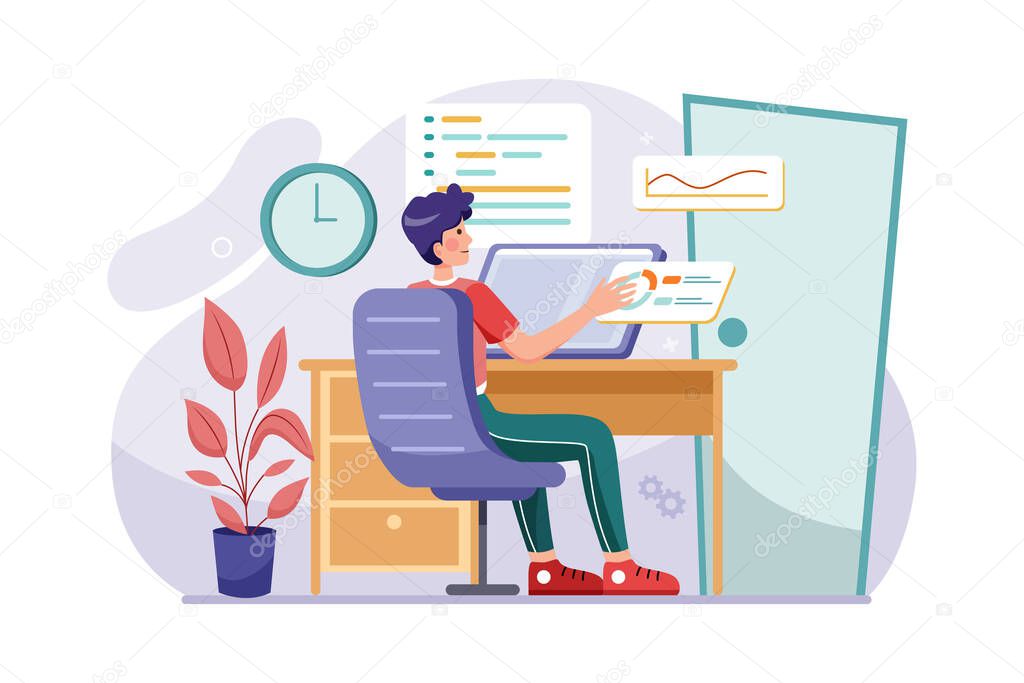 Software Developers Illustration concept. Flat illustration isolated on white background.